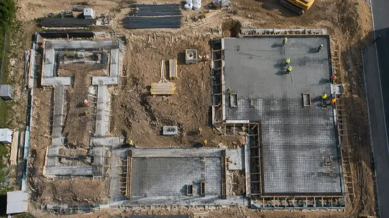 Canteiro de obras visto do alto